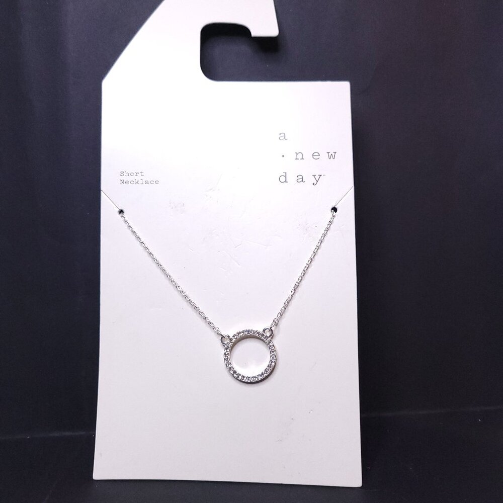 Silvertone Open Circle Necklace